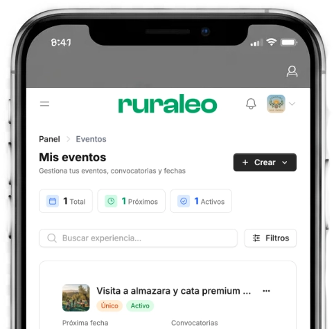Gestión de experiencias en Ruraleo